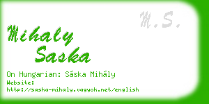 mihaly saska business card